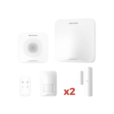 Kit de alarma Hikvision AX HOME: panel, sirena, sensor de movimiento, contactos magnéticos y llavero